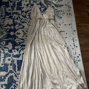 Lulus Gold Metallic Dress